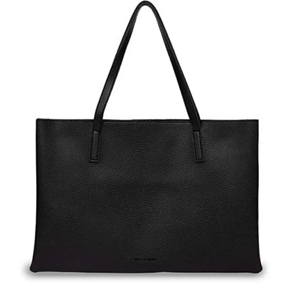 VINCE CAMUTO Black Gray Leather Tote